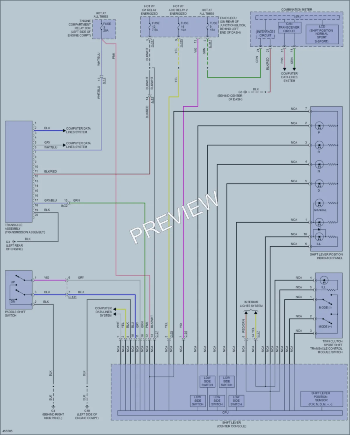 2014 Mitsubishi LancerSportback Transmission wiring diagram preview