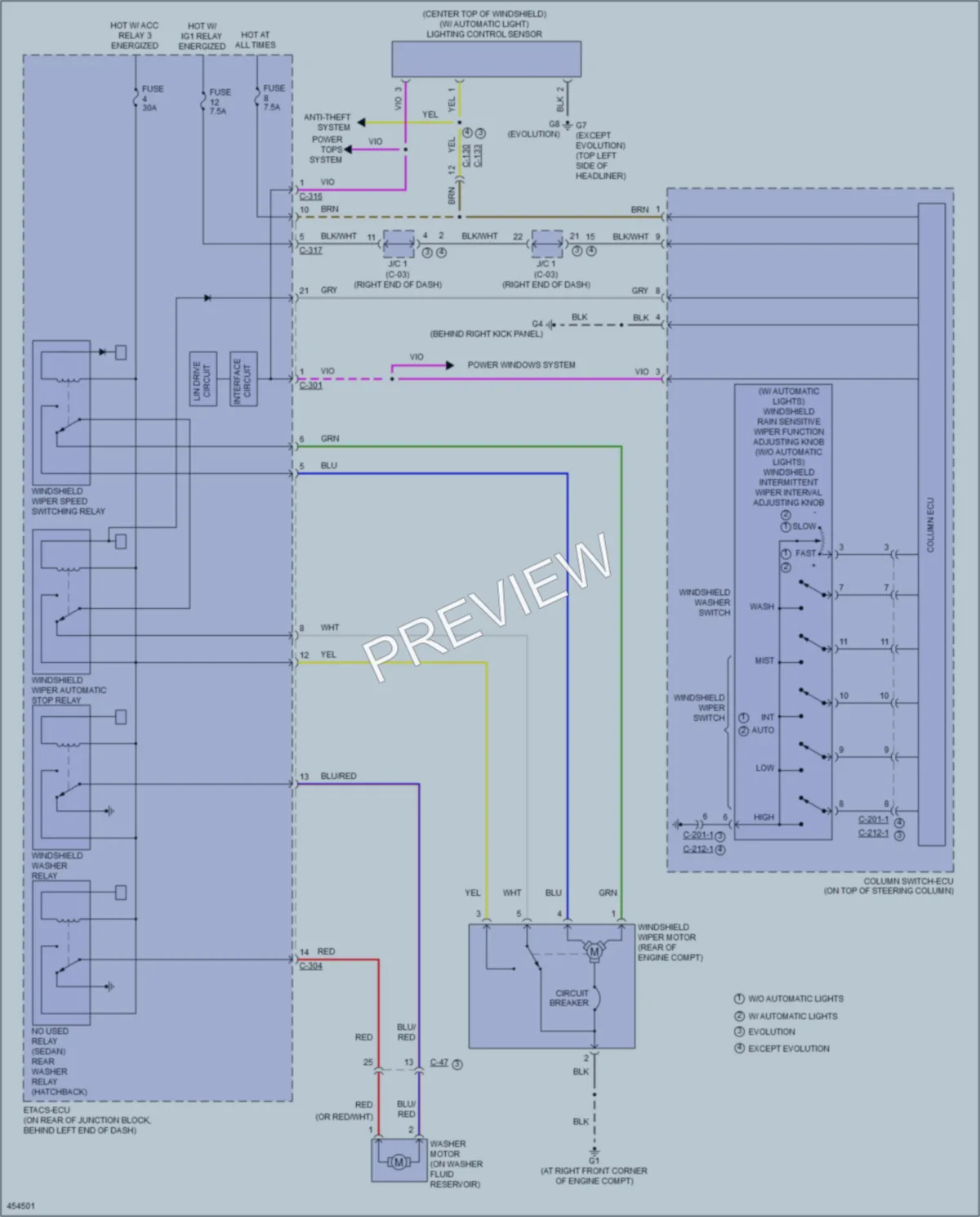 2014 Mitsubishi LancerSportback Wiper Washer wiring diagram preview