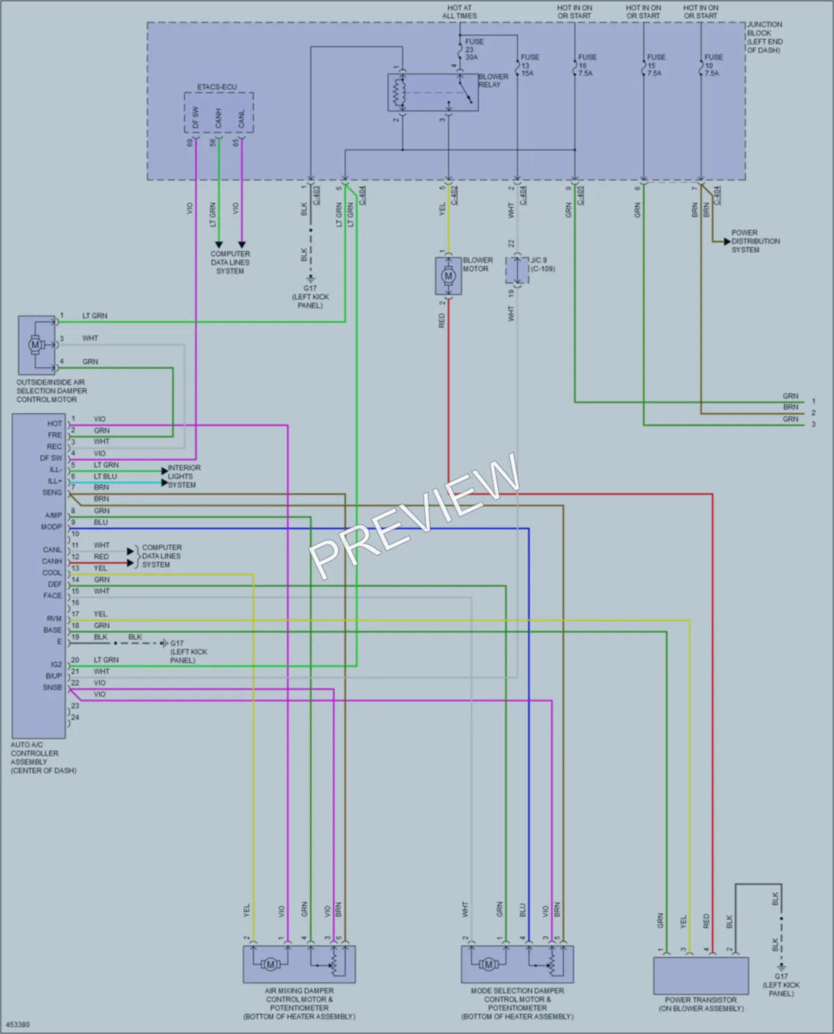 2014 Mitsubishi Mirage Air Conditioning wiring diagram preview