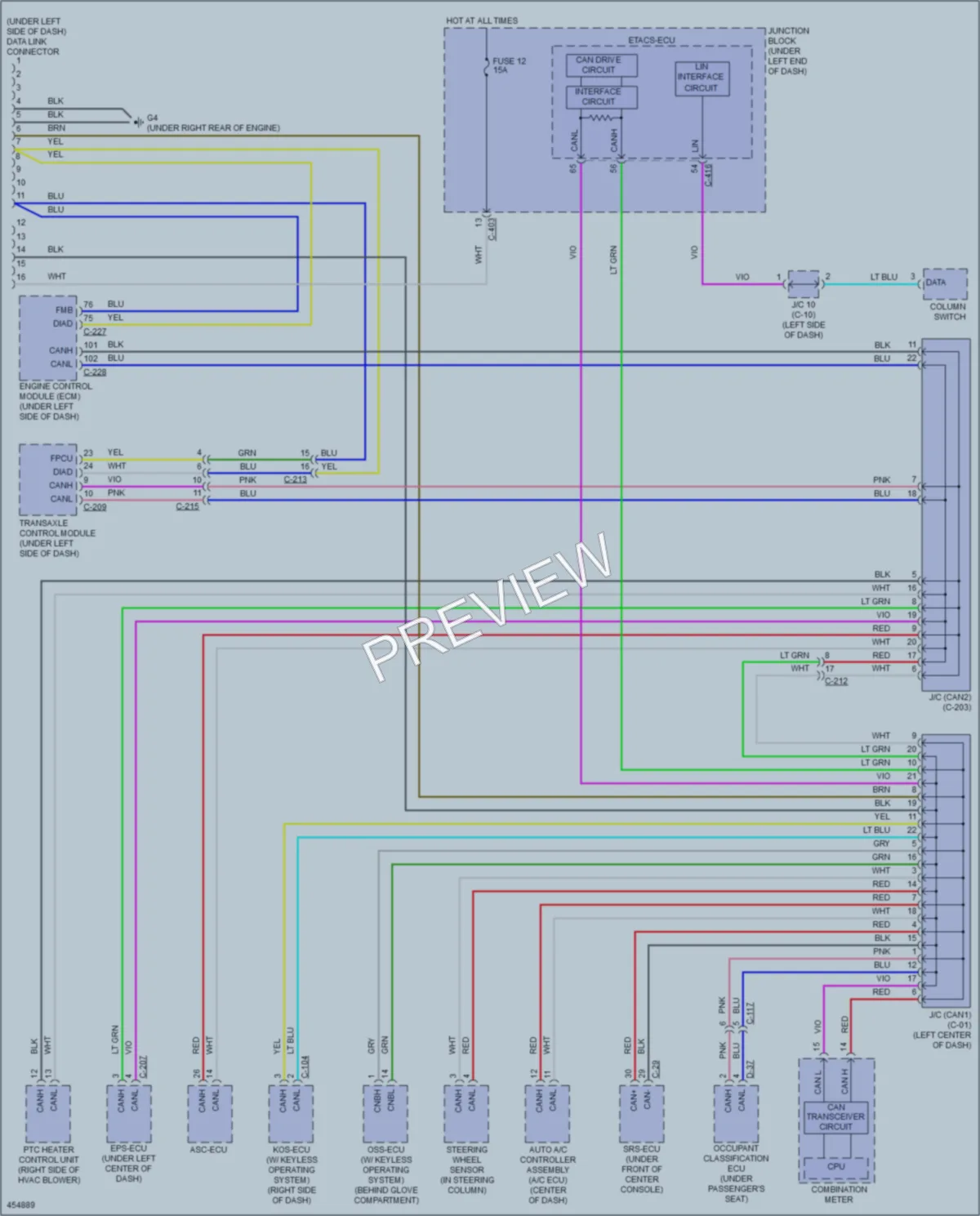 2014 Mitsubishi Mirage Computer Data Lines wiring diagram preview