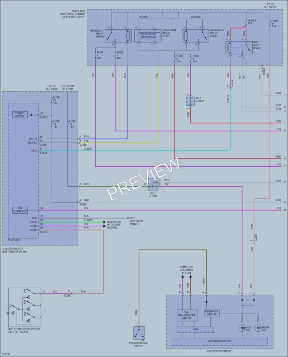 2014 Mitsubishi Mirage Headlights wiring diagram preview
