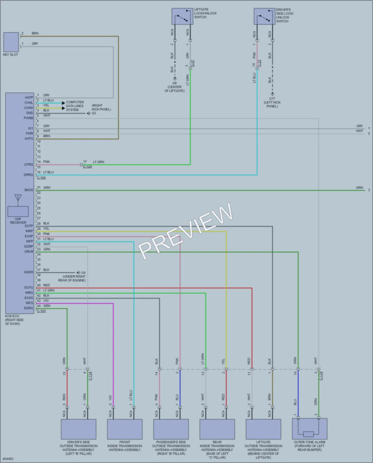 2014 Mitsubishi Mirage Power Door Locks wiring diagram preview
