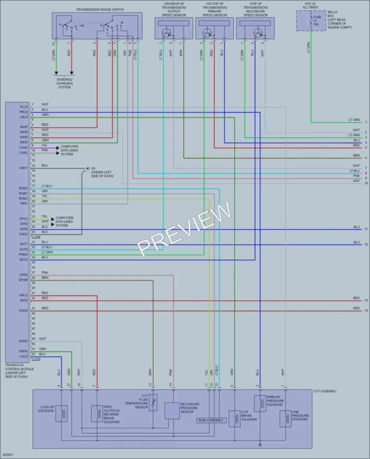 2014 Mitsubishi Mirage Transmission wiring diagram preview