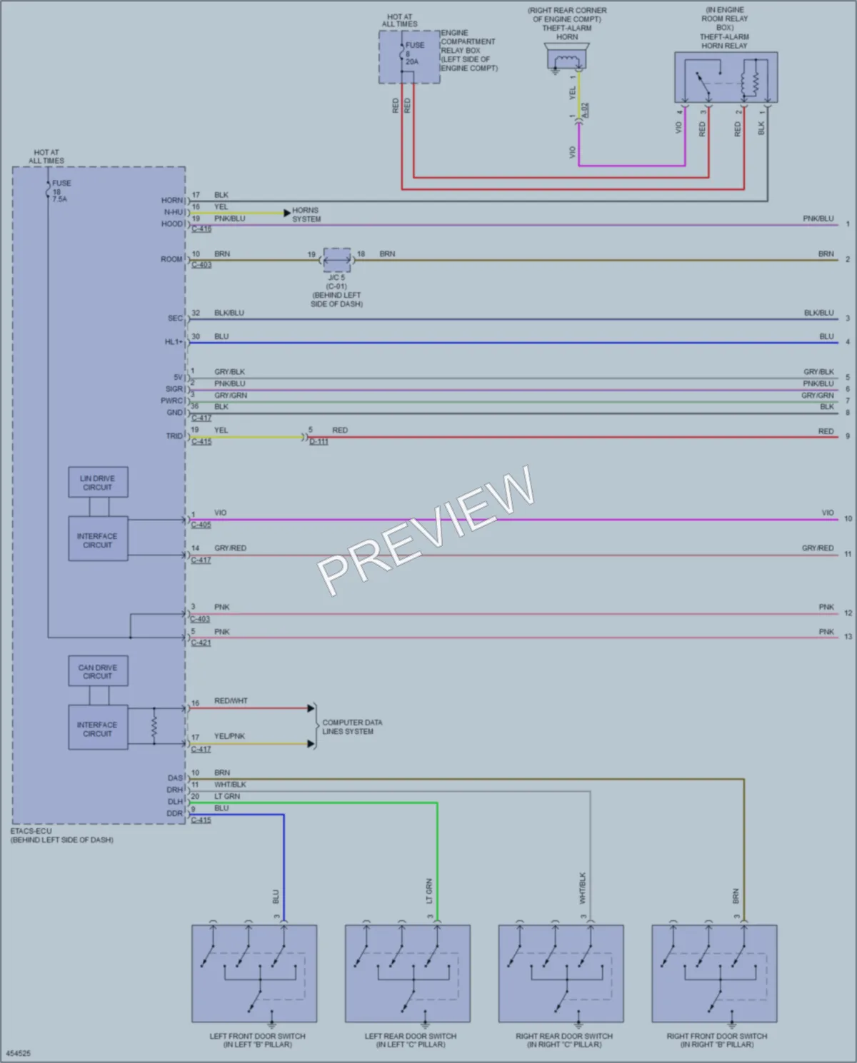 2014 Mitsubishi Outlander Anti Theft wiring diagram preview
