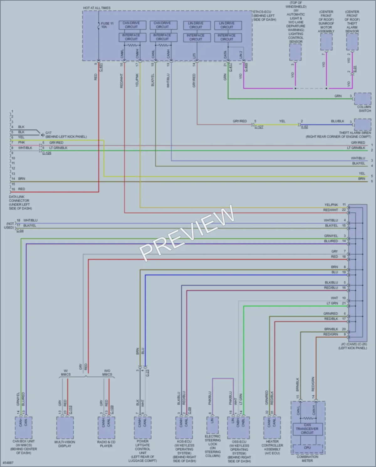 2014 Mitsubishi Outlander Computer Data Lines wiring diagram preview