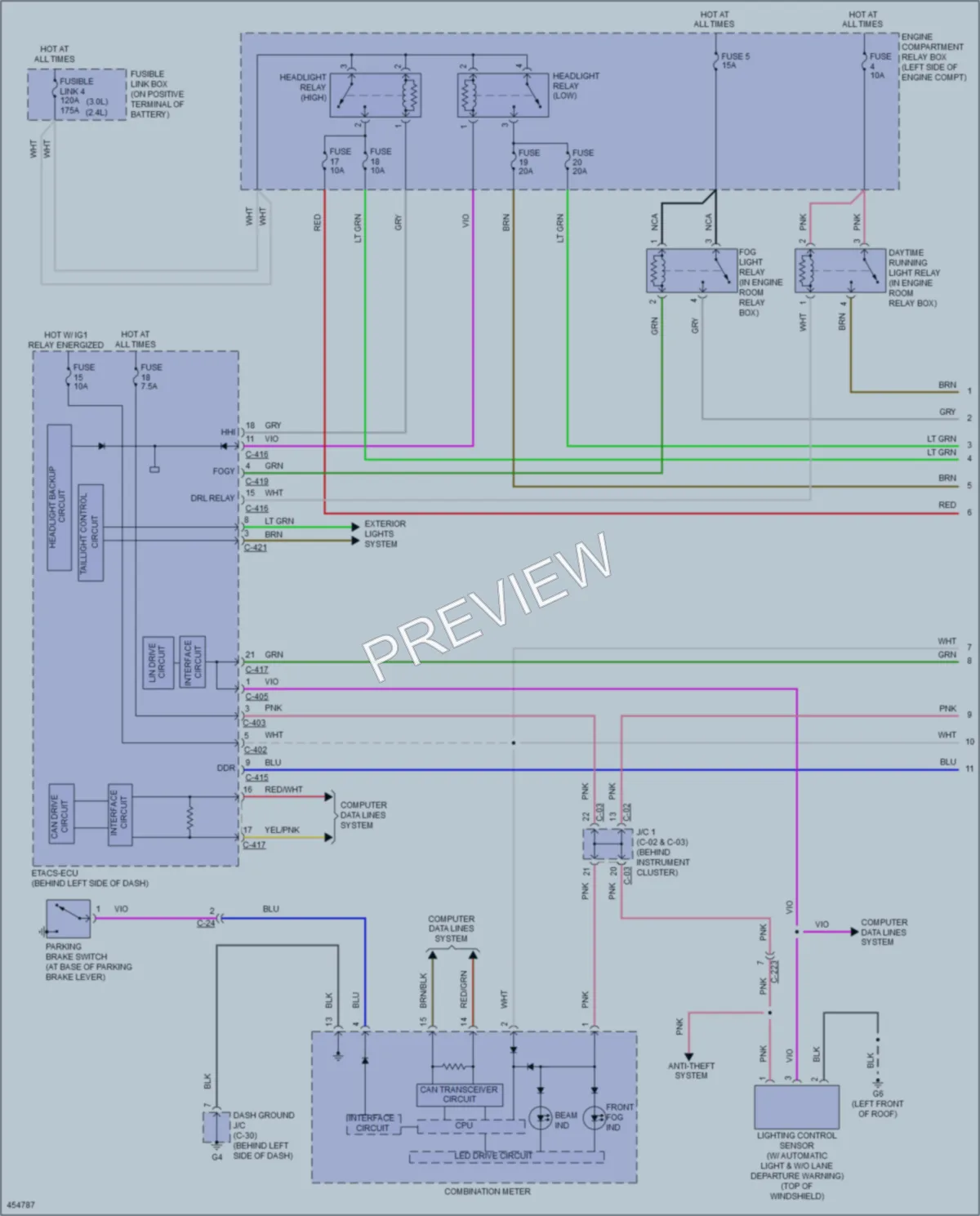 2014 Mitsubishi Outlander Headlights wiring diagram preview