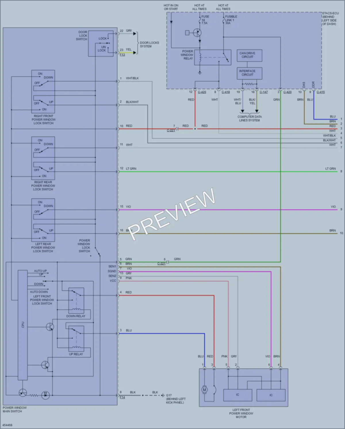 2014 Mitsubishi Outlander Power Windows wiring diagram preview