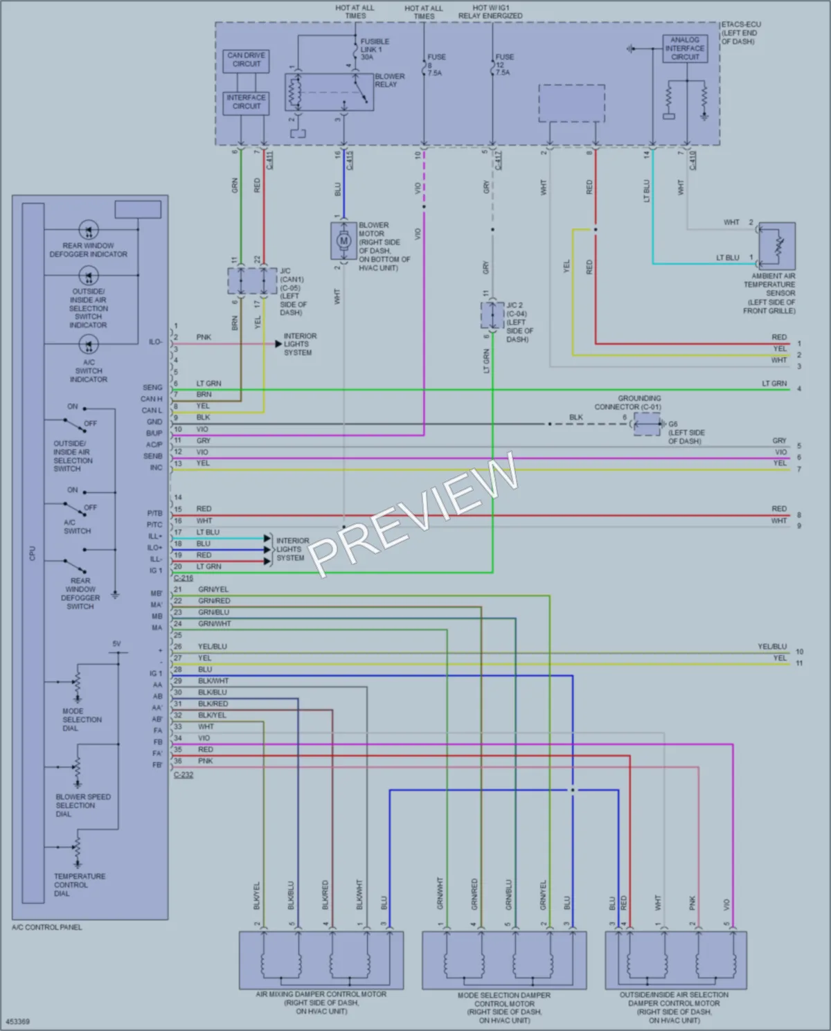 2014 Mitsubishi OutlanderSport Air Conditioning wiring diagram preview