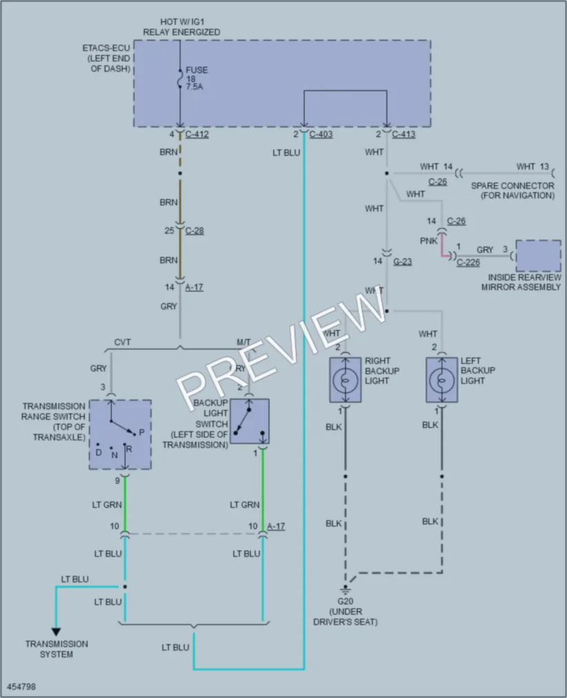 2014 Mitsubishi OutlanderSport Exterior Lights wiring diagram preview