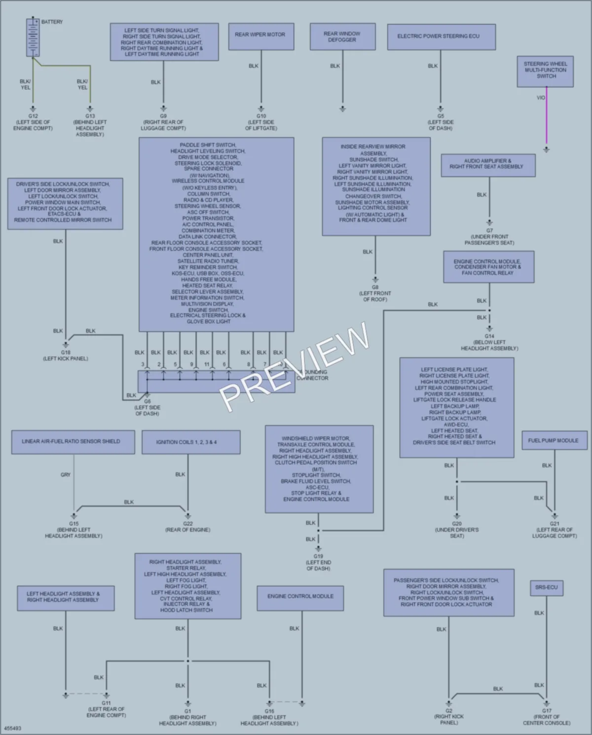 2014 Mitsubishi OutlanderSport Ground Distribution wiring diagram preview