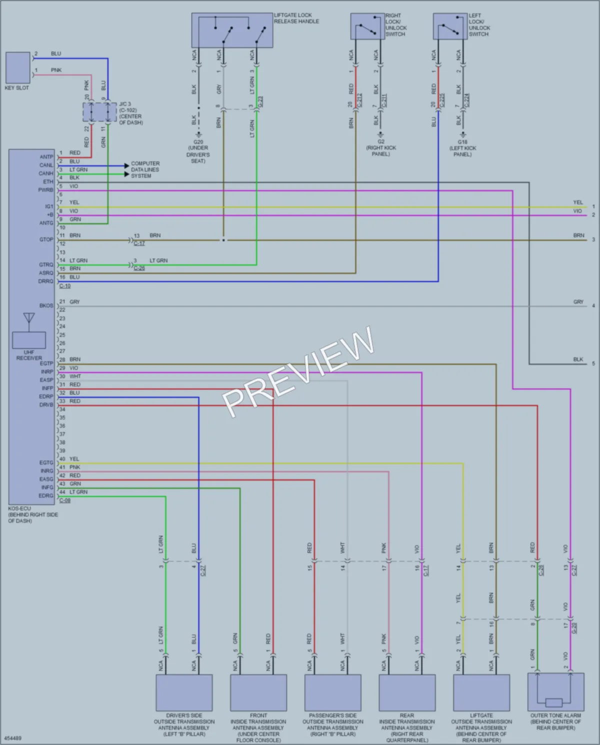 2014 Mitsubishi OutlanderSport Power Door Locks wiring diagram preview