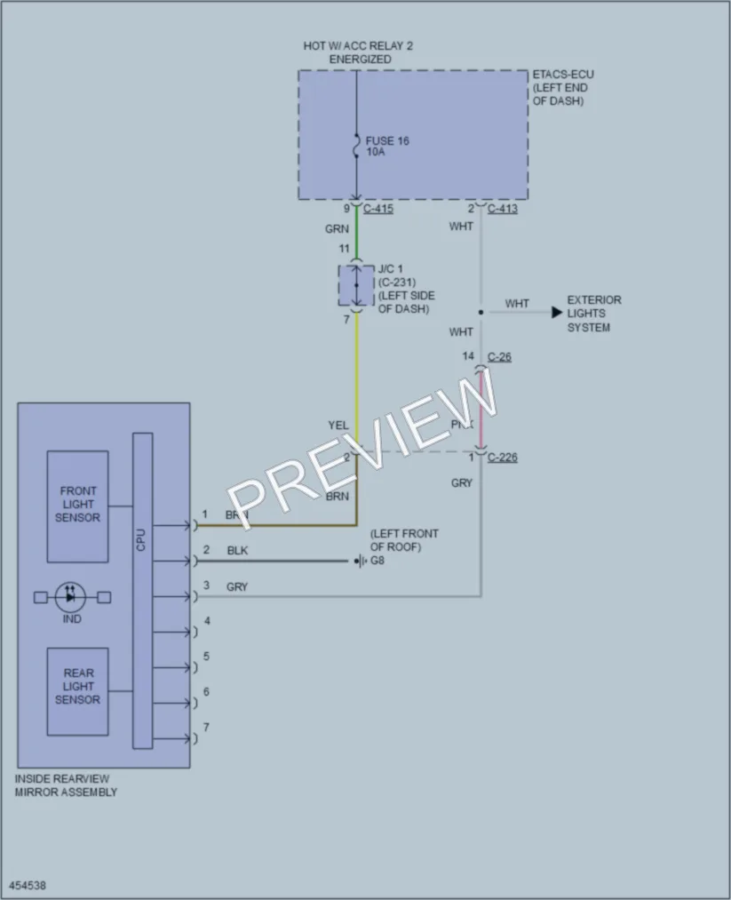 2014 Mitsubishi OutlanderSport Power Mirrors wiring diagram preview
