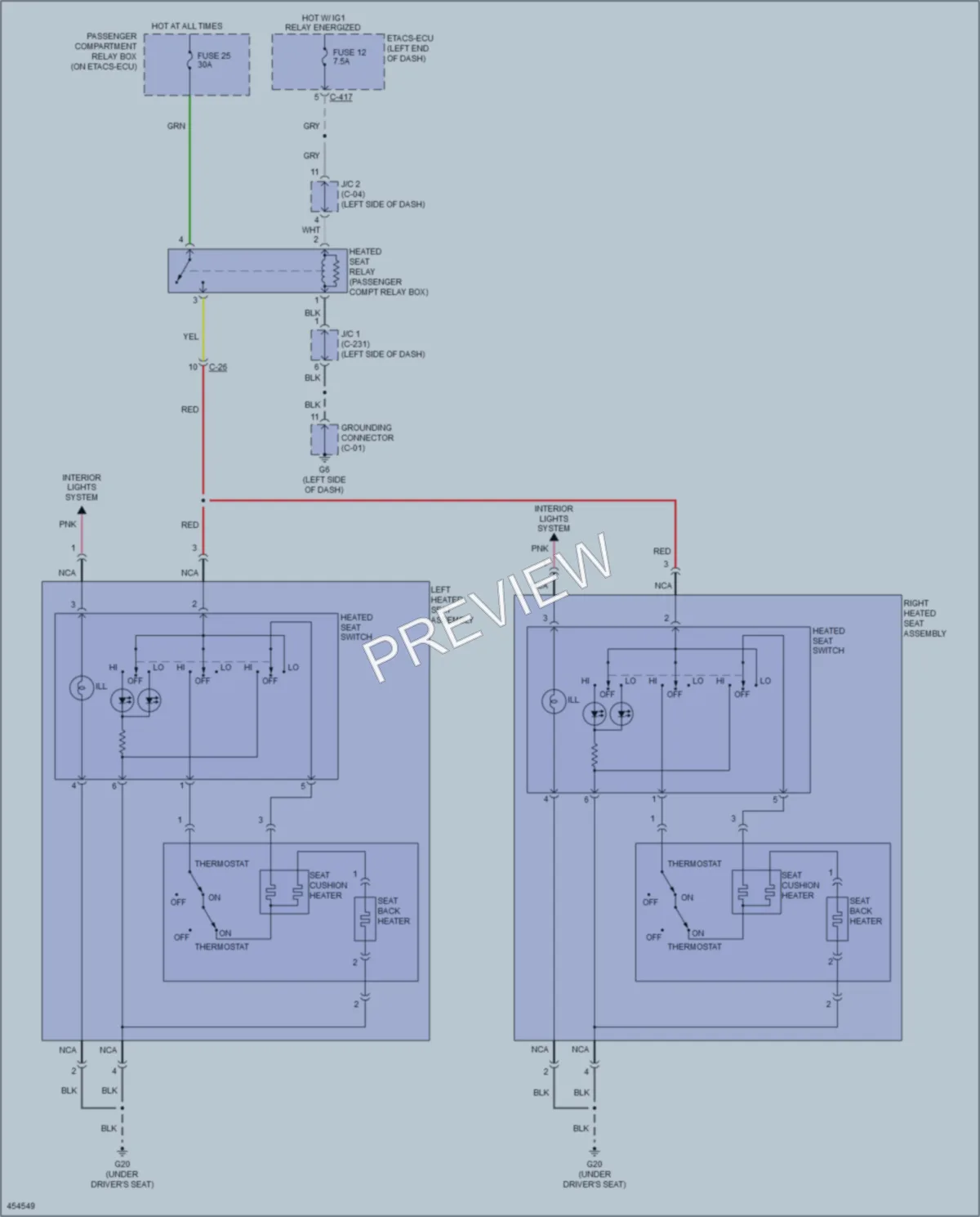 2014 Mitsubishi OutlanderSport Power Seats wiring diagram preview
