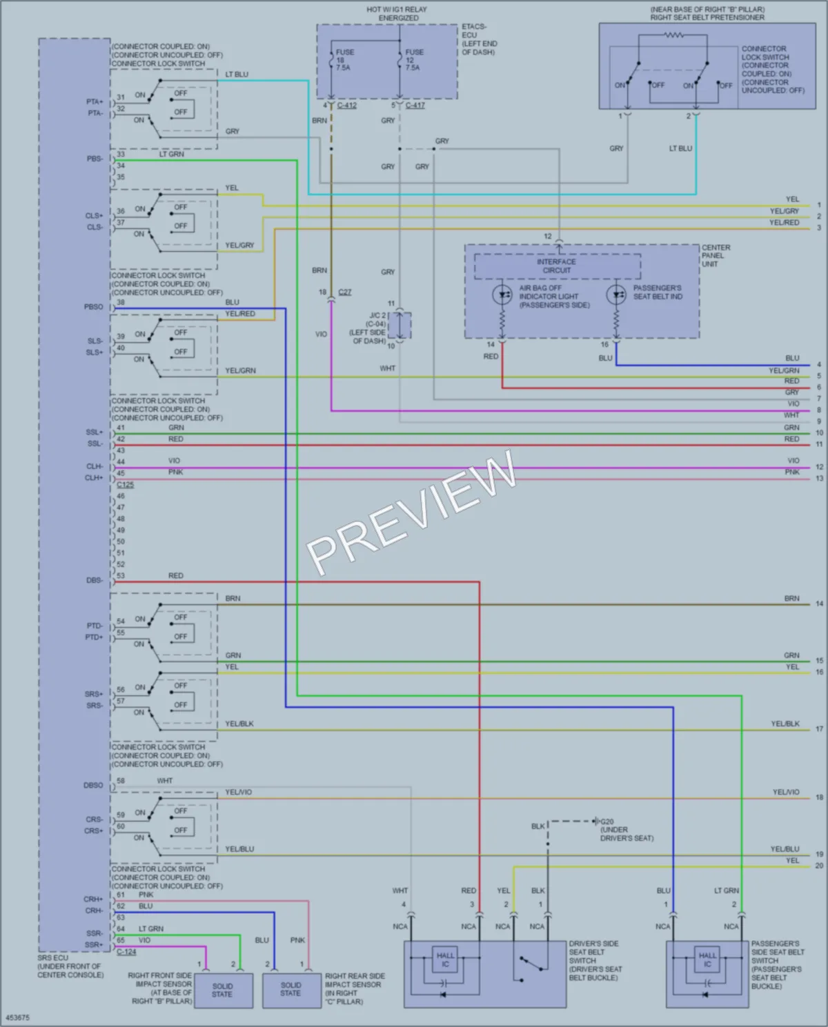 2014 Mitsubishi OutlanderSport Supplemental Restraints wiring diagram preview