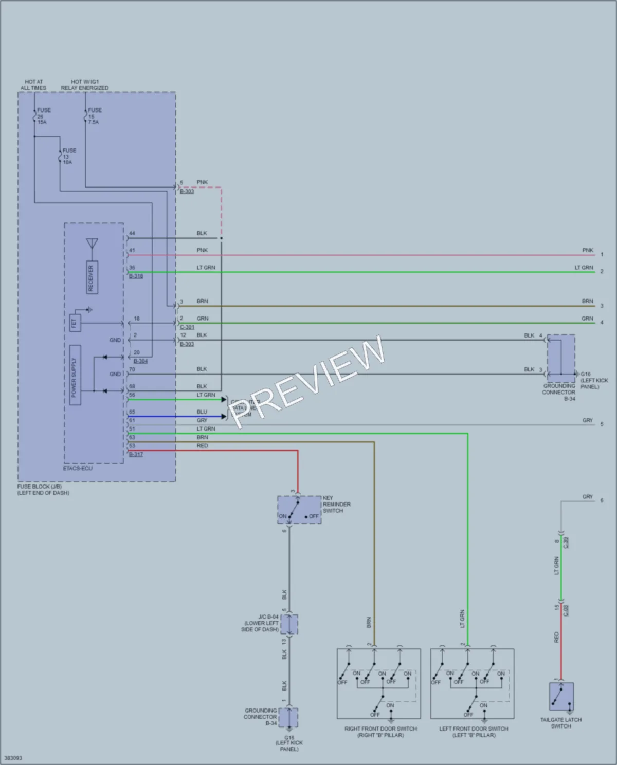 2014 Mitsubishi iMiEV Interior Lights wiring diagram preview