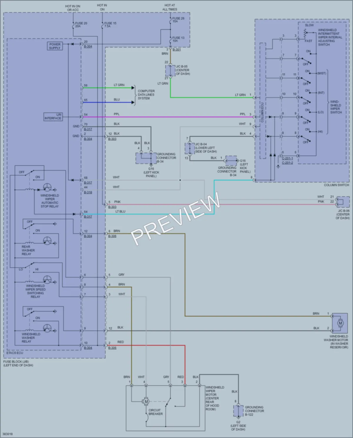 2014 Mitsubishi iMiEV Wiper Washer wiring diagram preview