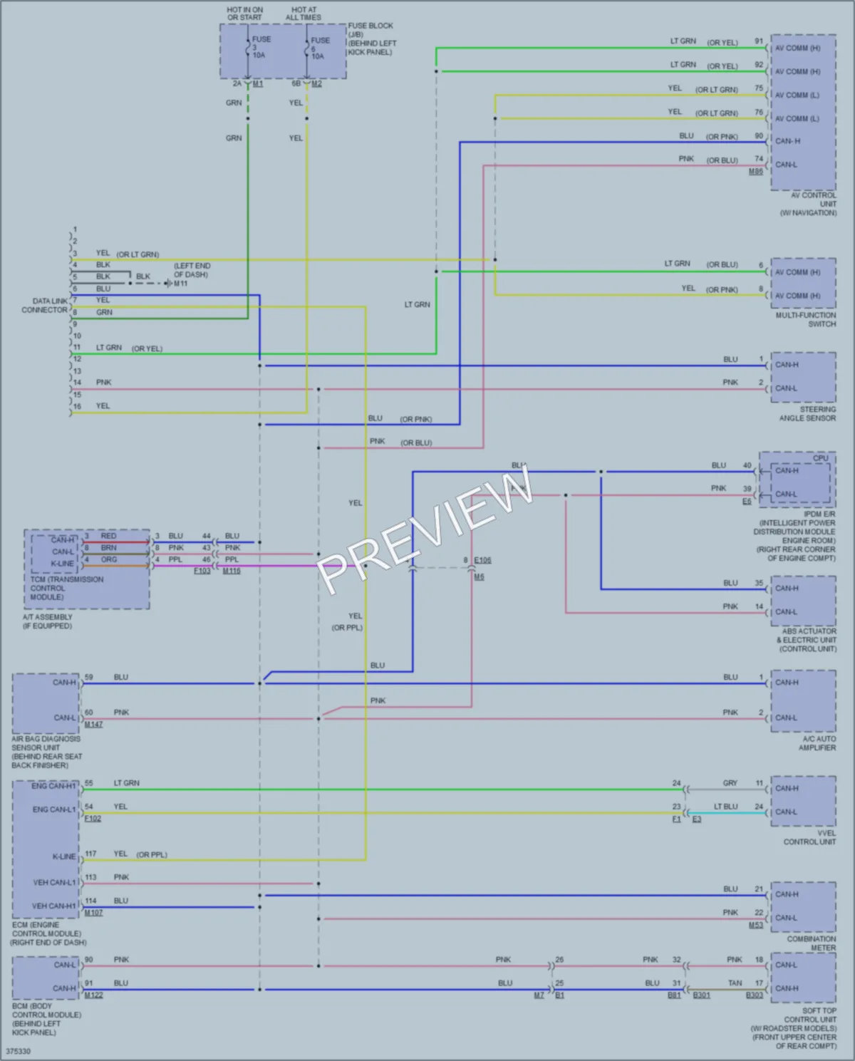 2014 Nissan 370Z Computer Data Lines wiring diagram preview