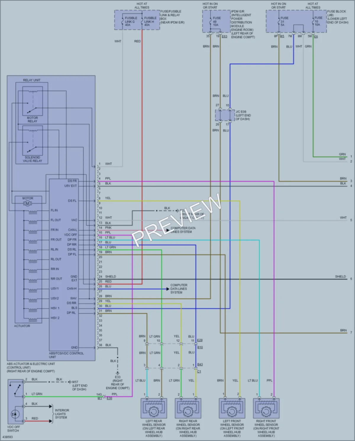 2014 Nissan Altima Anti Lock Brakes wiring diagram preview