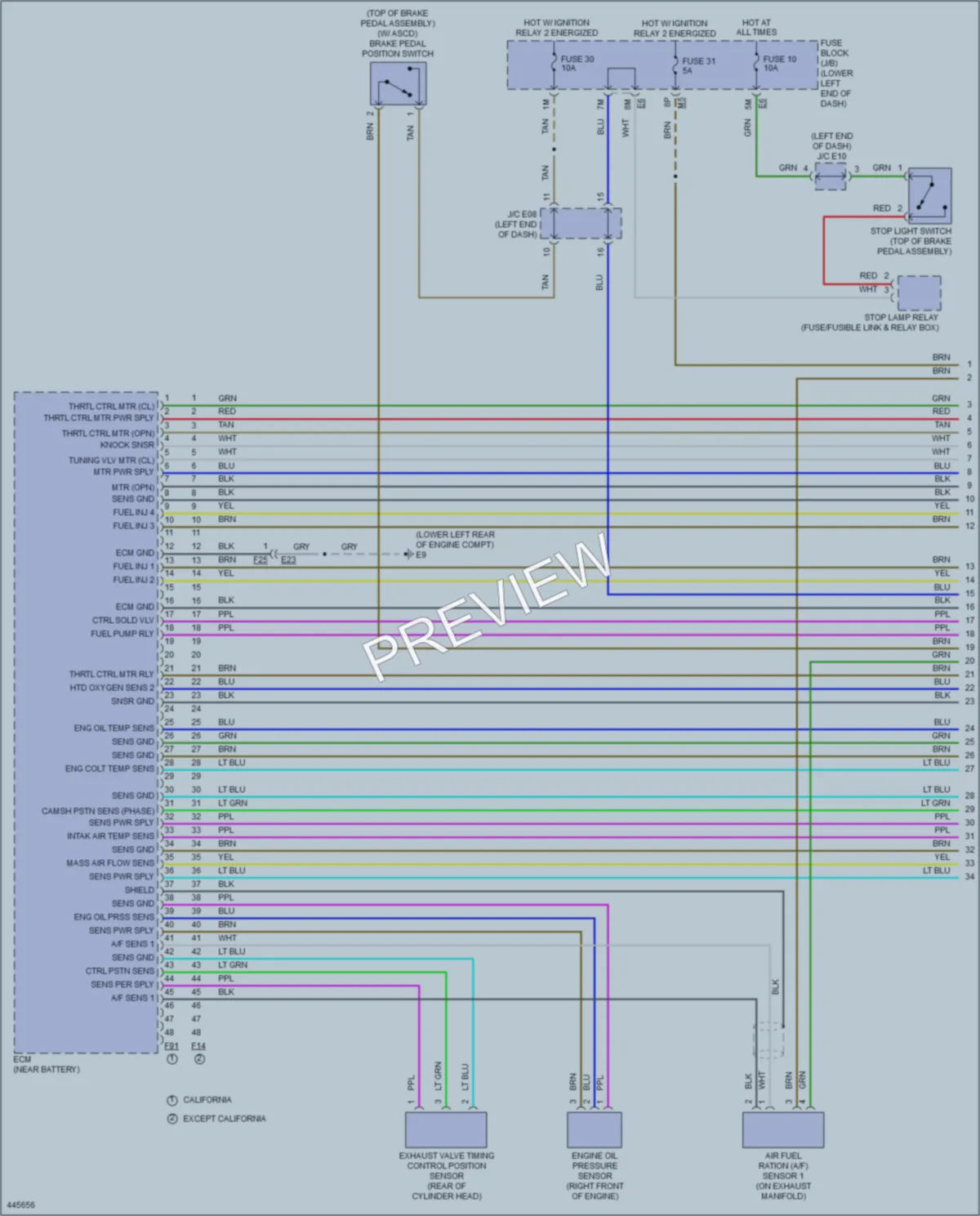 2014 Nissan Altima Engine Performance wiring diagram preview