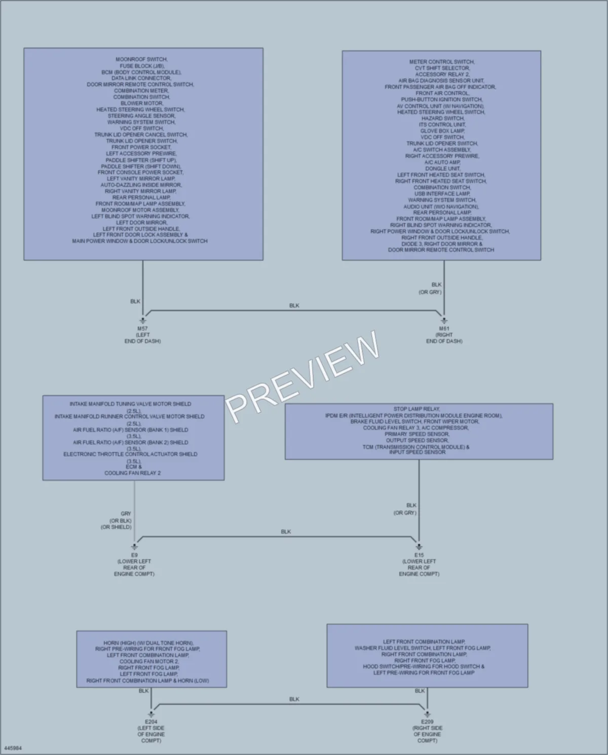 2014 Nissan Altima Ground Distribution wiring diagram preview