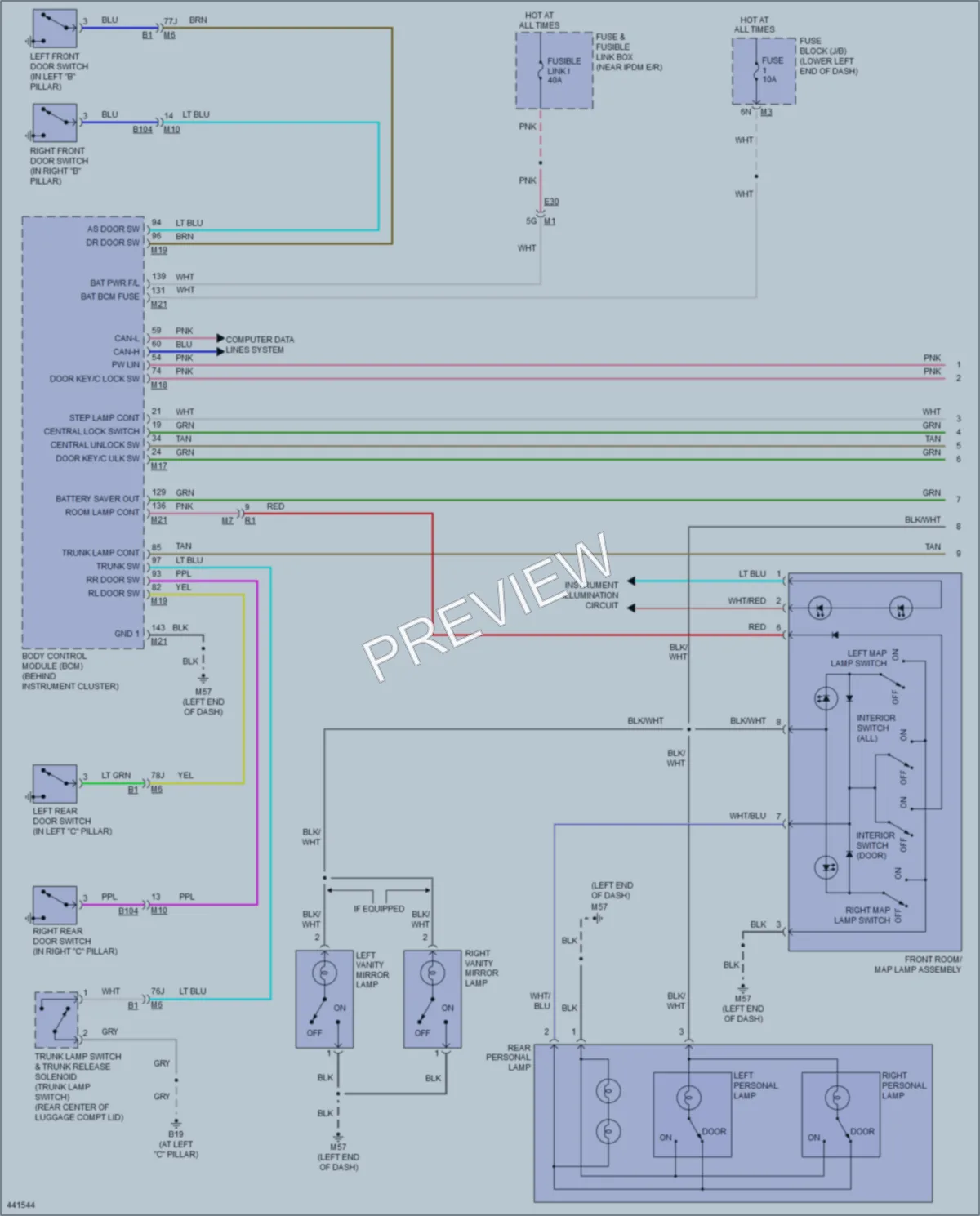 2014 Nissan Altima Interior Lights wiring diagram preview