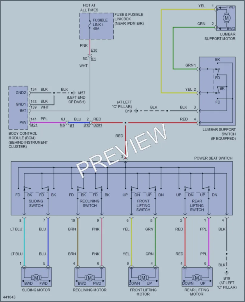 2014 Nissan Altima Power Seats wiring diagram preview