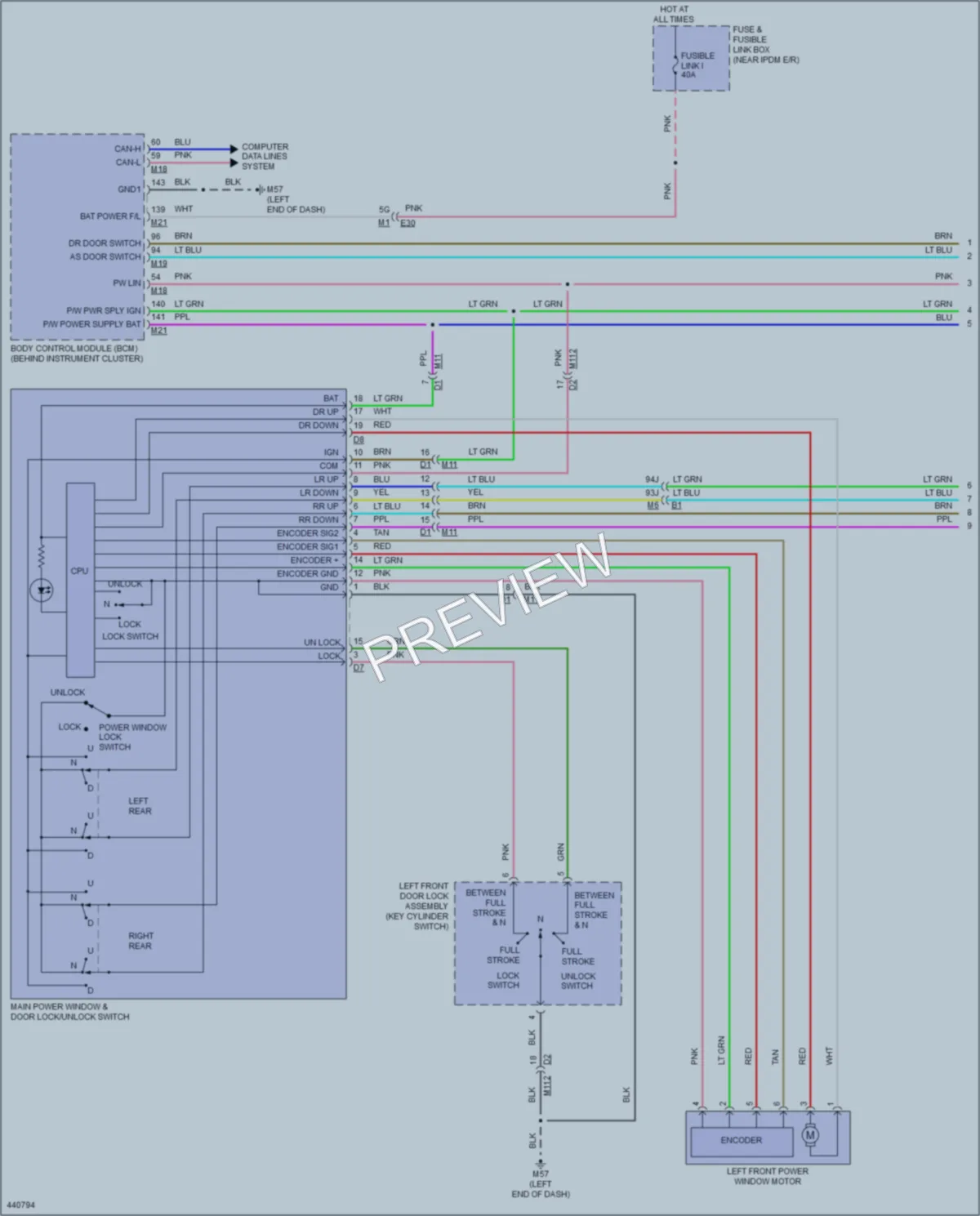 2014 Nissan Altima Power Windows wiring diagram preview