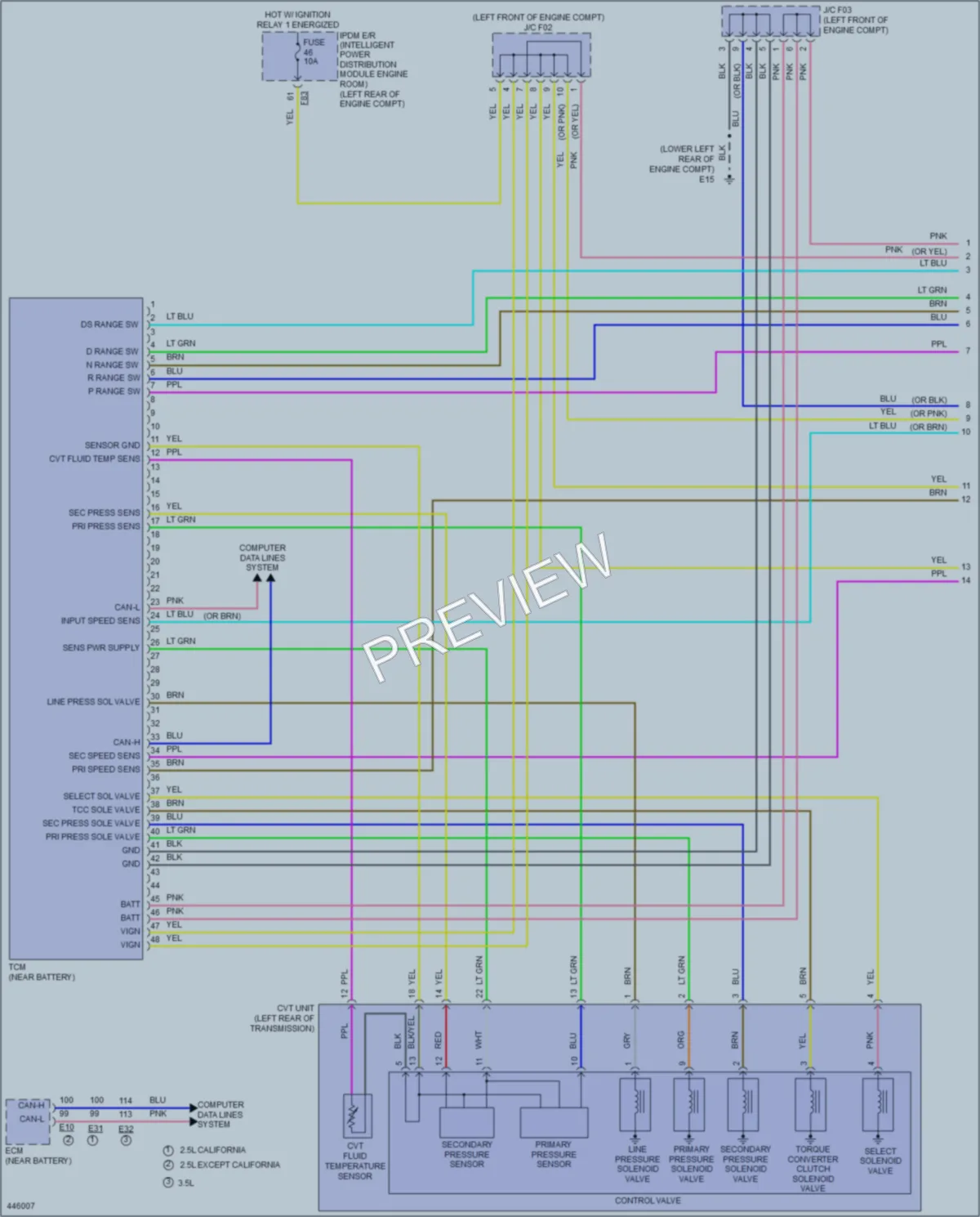 2014 Nissan Altima Transmission wiring diagram preview