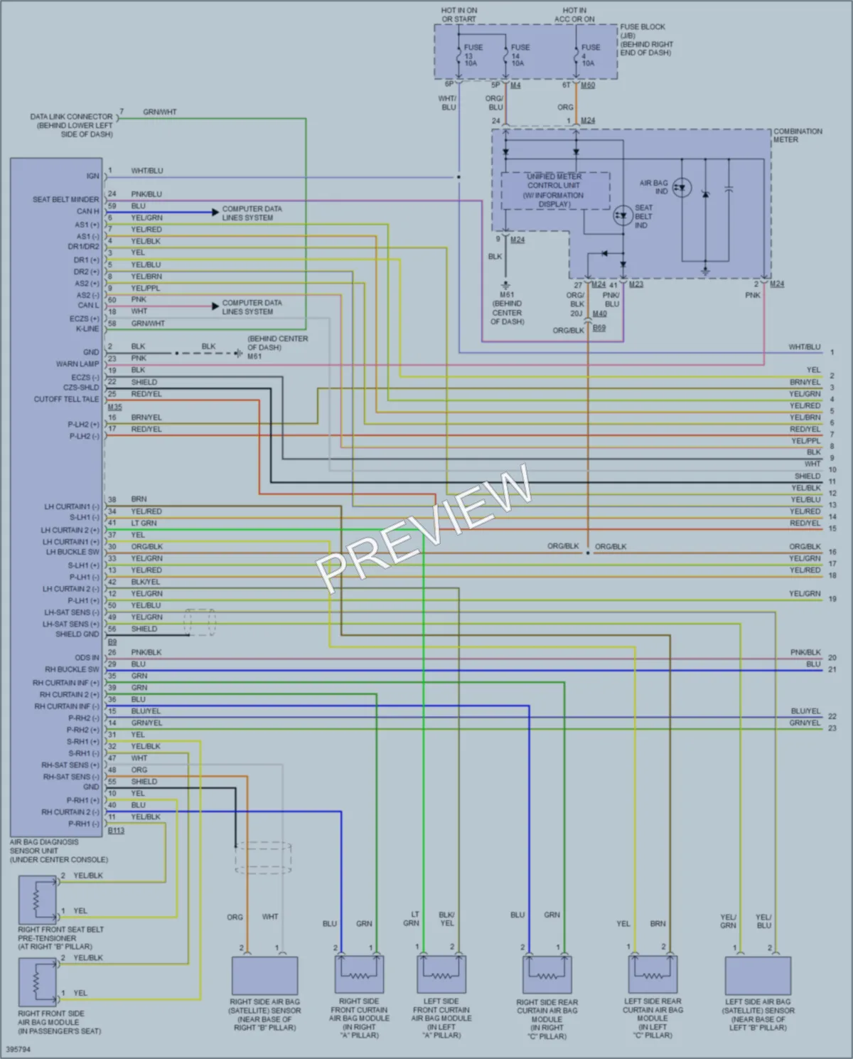 2014 Nissan Armada Supplemental Restraints wiring diagram preview