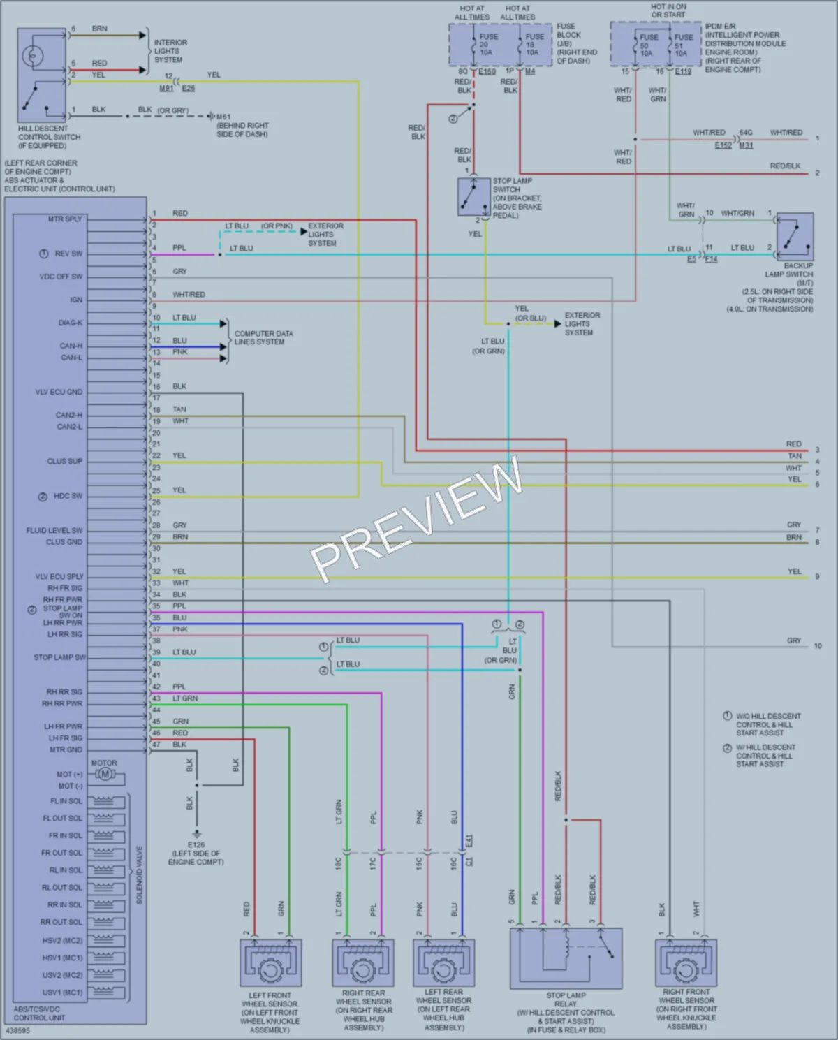 2014 Nissan Frontier Anti Lock Brakes wiring diagram preview
