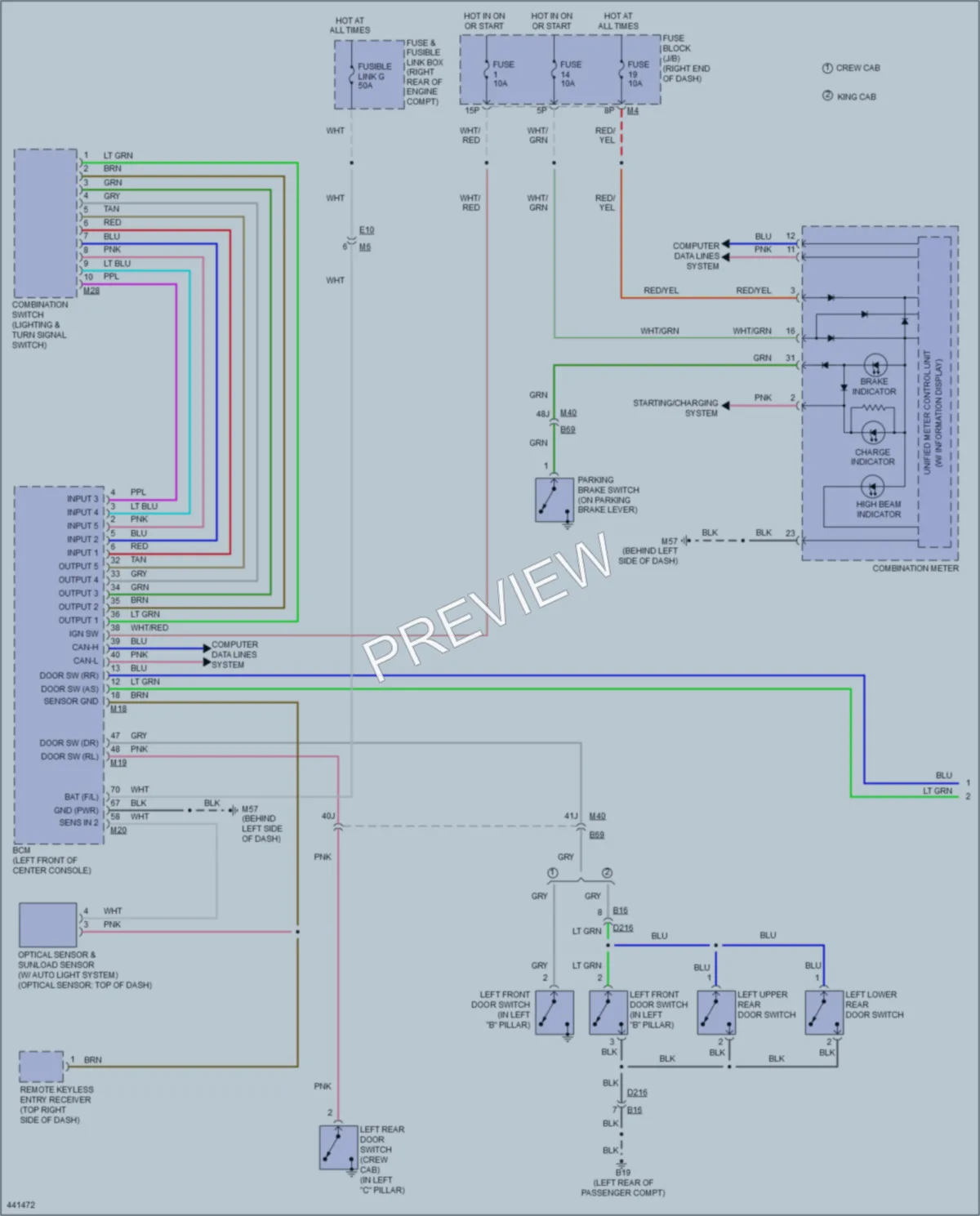 2014 Nissan Frontier Headlights wiring diagram preview