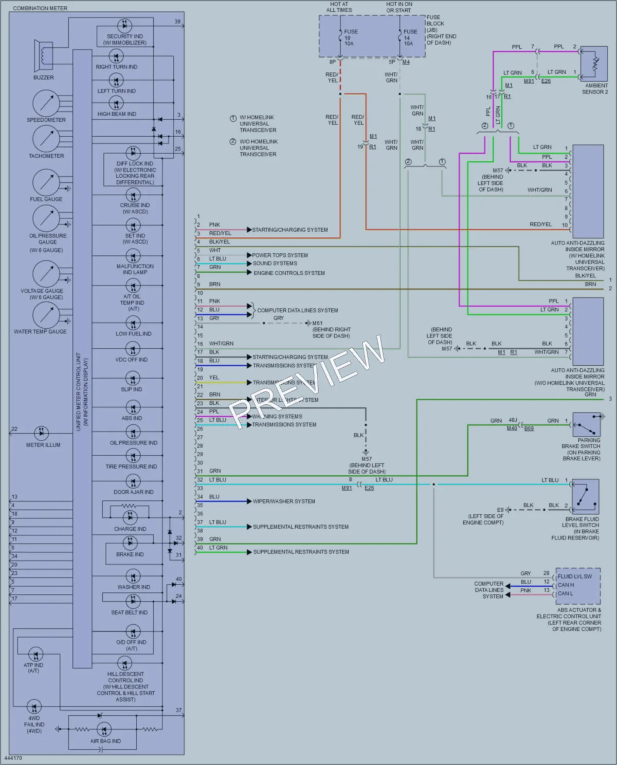 2014 Nissan Frontier Instrument Cluster wiring diagram preview