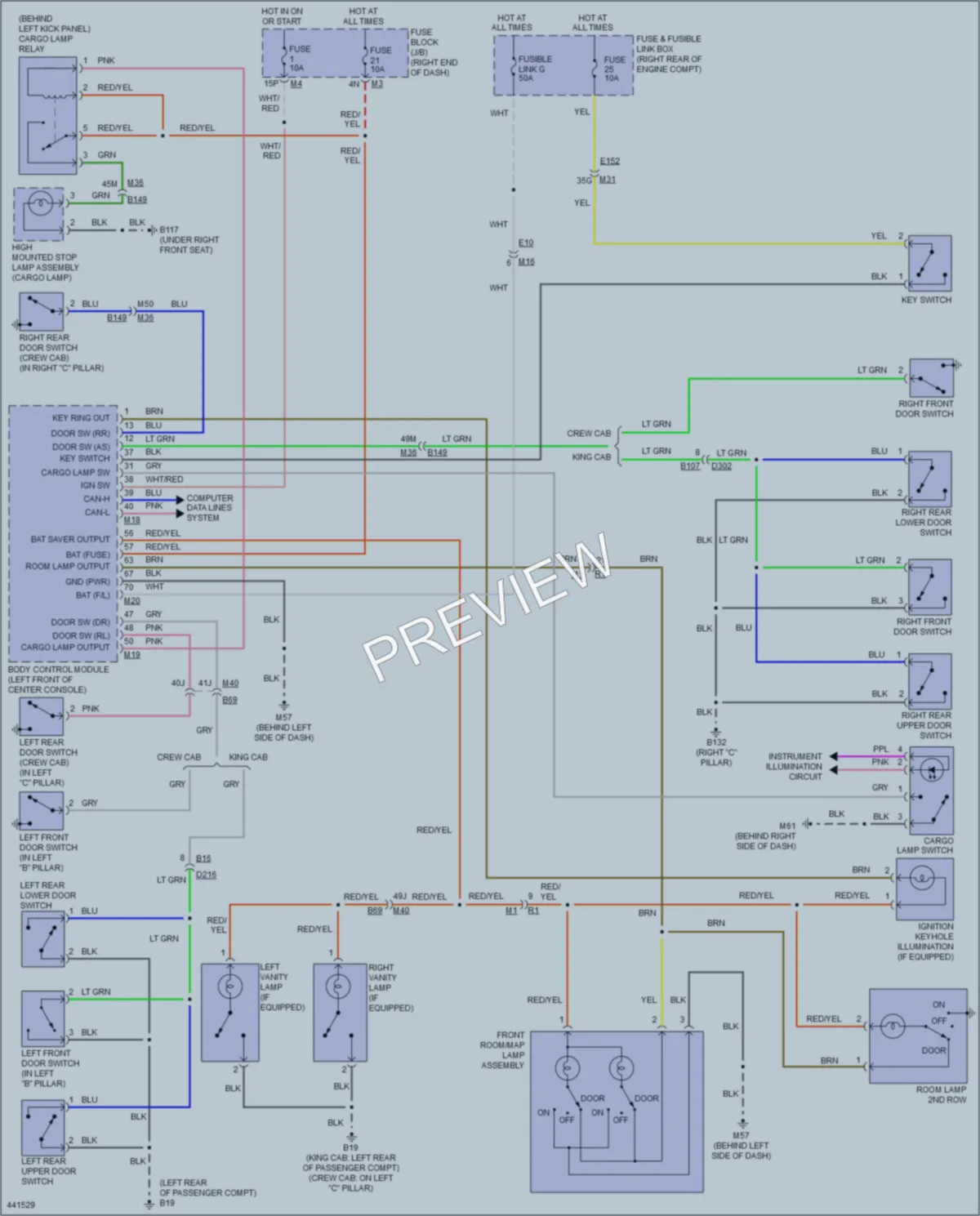 2014 Nissan Frontier Interior Lights wiring diagram preview