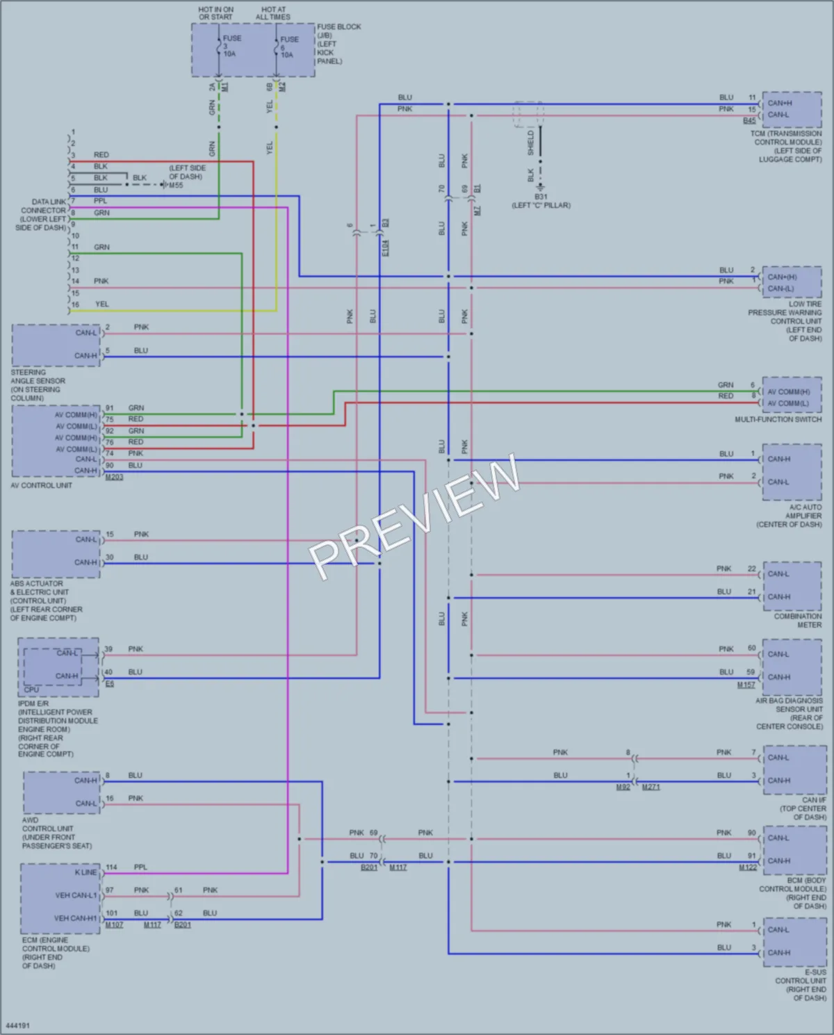 2014 Nissan GTR Computer Data Lines wiring diagram preview