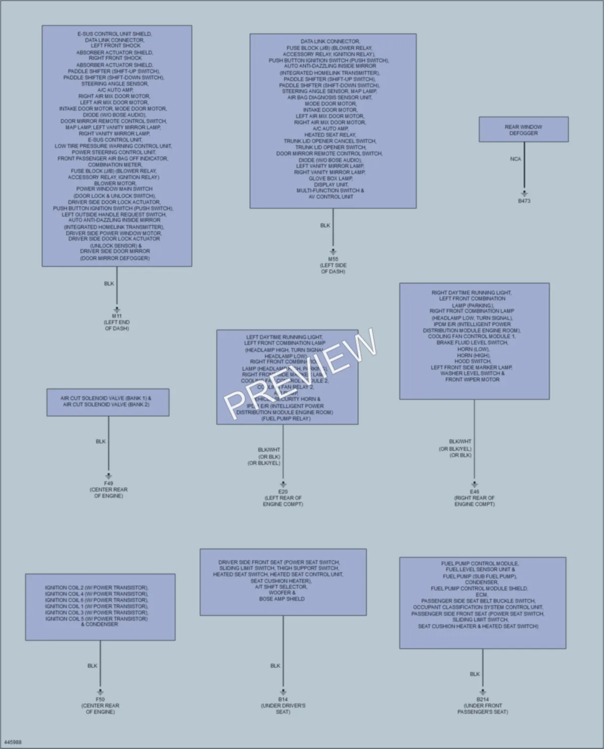 2014 Nissan GTR Ground Distribution wiring diagram preview