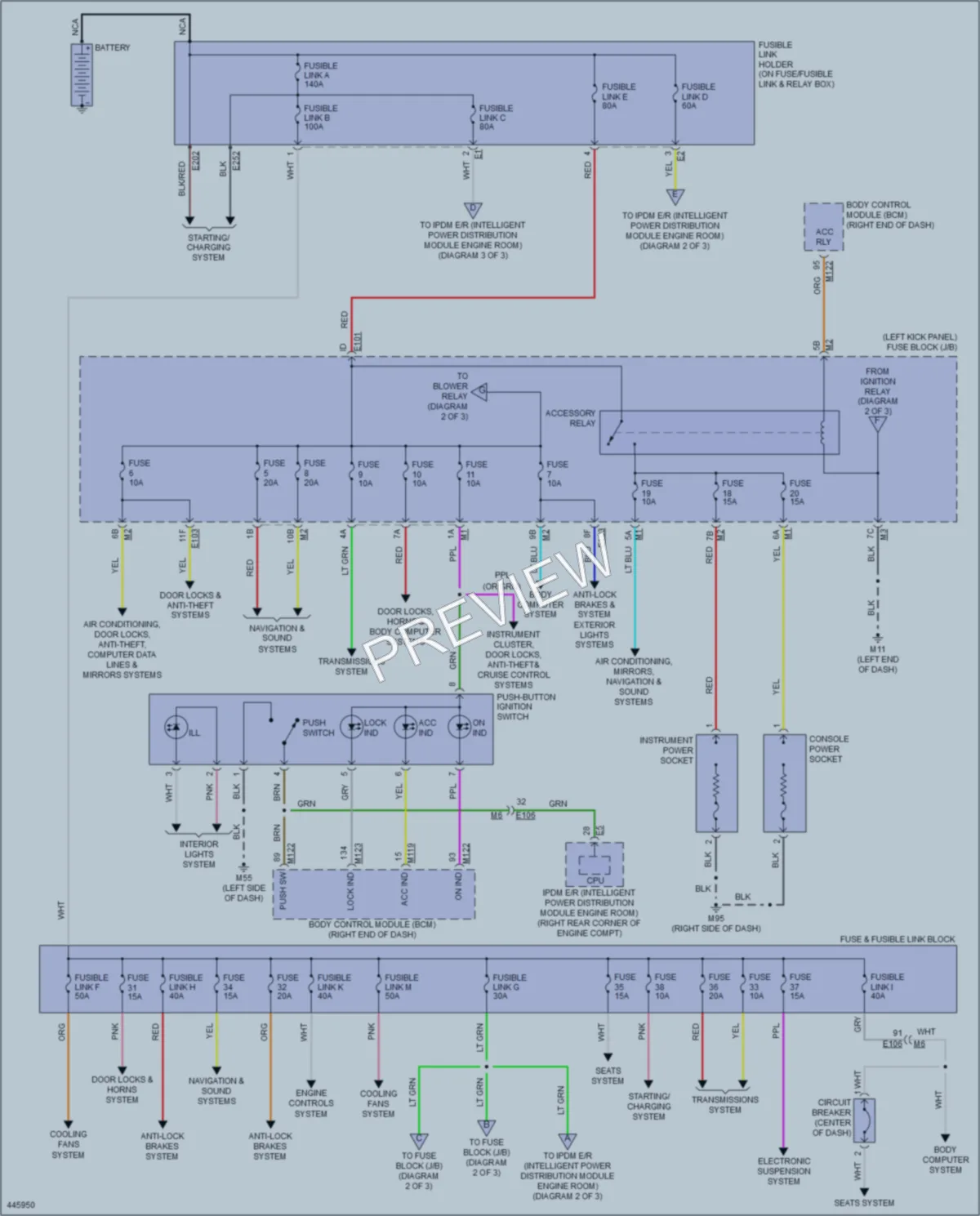 2014 Nissan GTR Power Distribution wiring diagram preview
