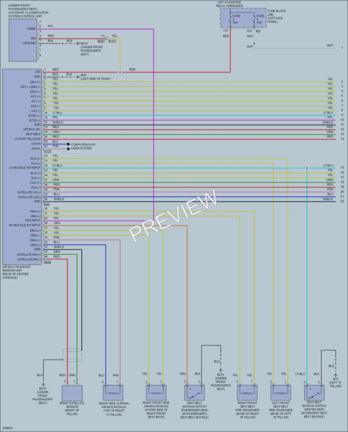 2014 Nissan GTR Supplemental Restraints wiring diagram preview