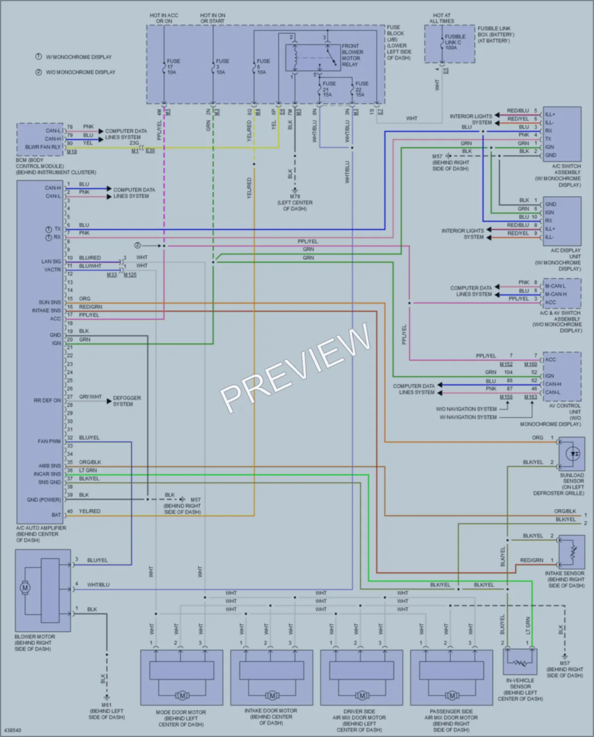 2014 Nissan Maxima Air Conditioning wiring diagram preview