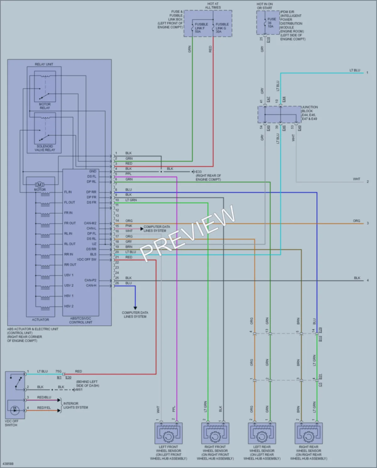 2014 Nissan Maxima Anti Lock Brakes wiring diagram preview