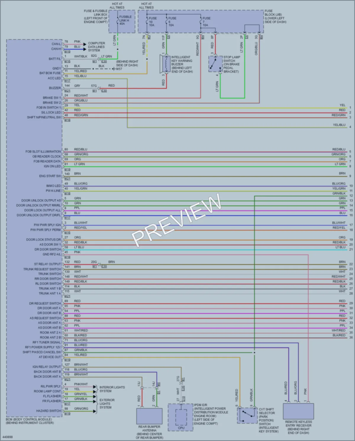 2014 Nissan Maxima Anti Theft wiring diagram preview