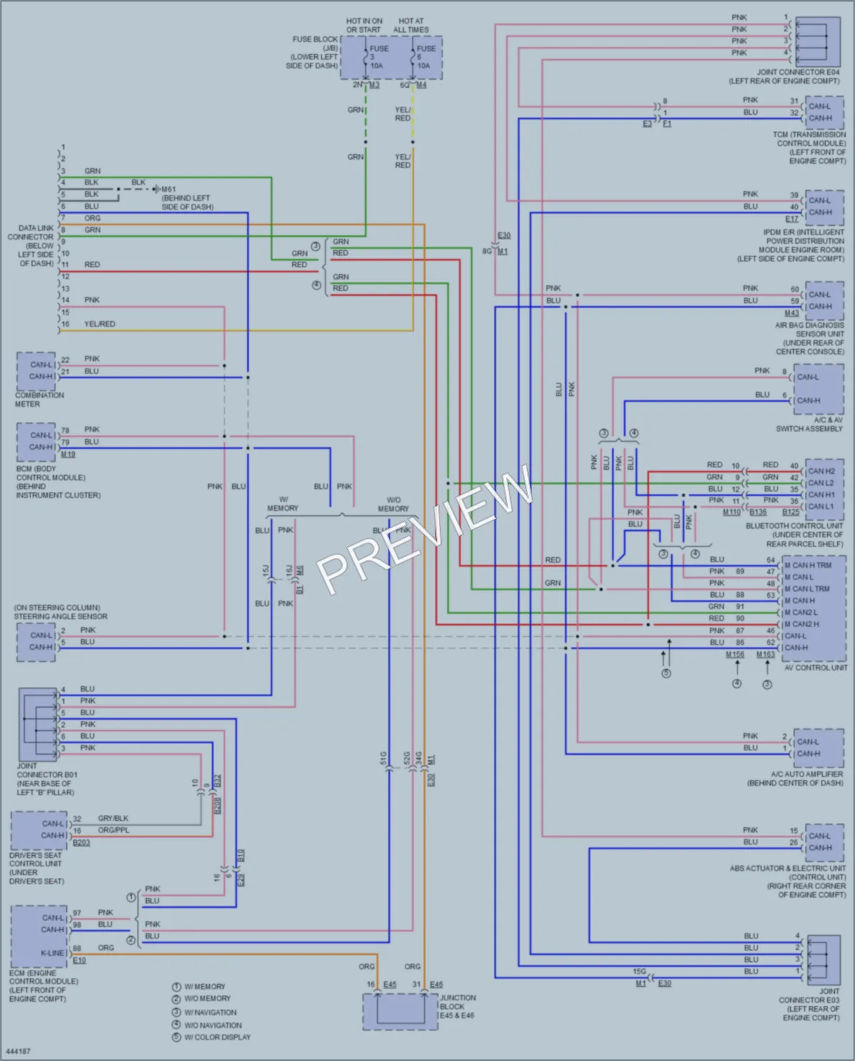 2014 Nissan Maxima Computer Data Lines wiring diagram preview