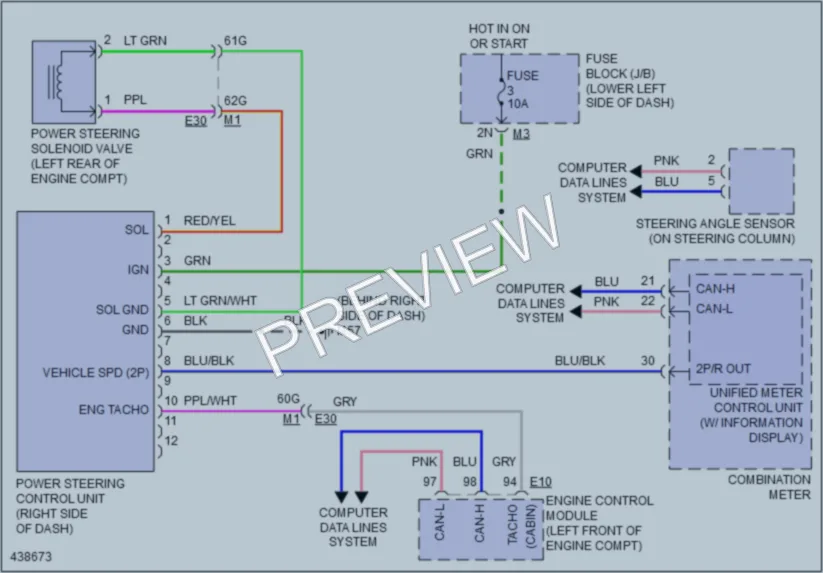 2014 Nissan Maxima Electronic Power Steering wiring diagram preview