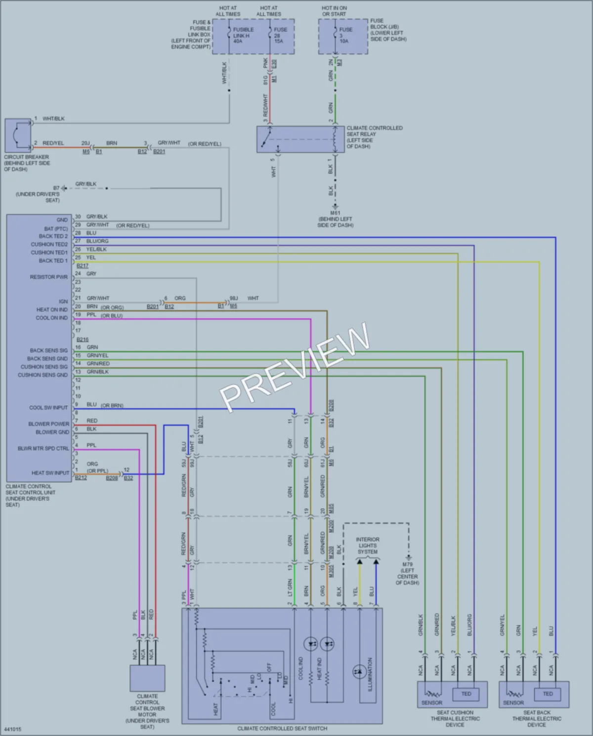 2014 Nissan Maxima Power Seats wiring diagram preview