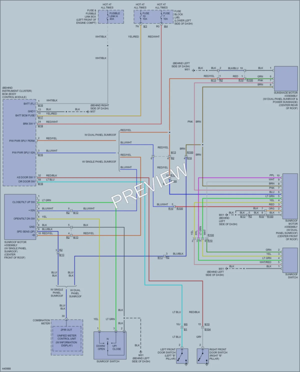 2014 Nissan Maxima Power Top Sunroof wiring diagram preview