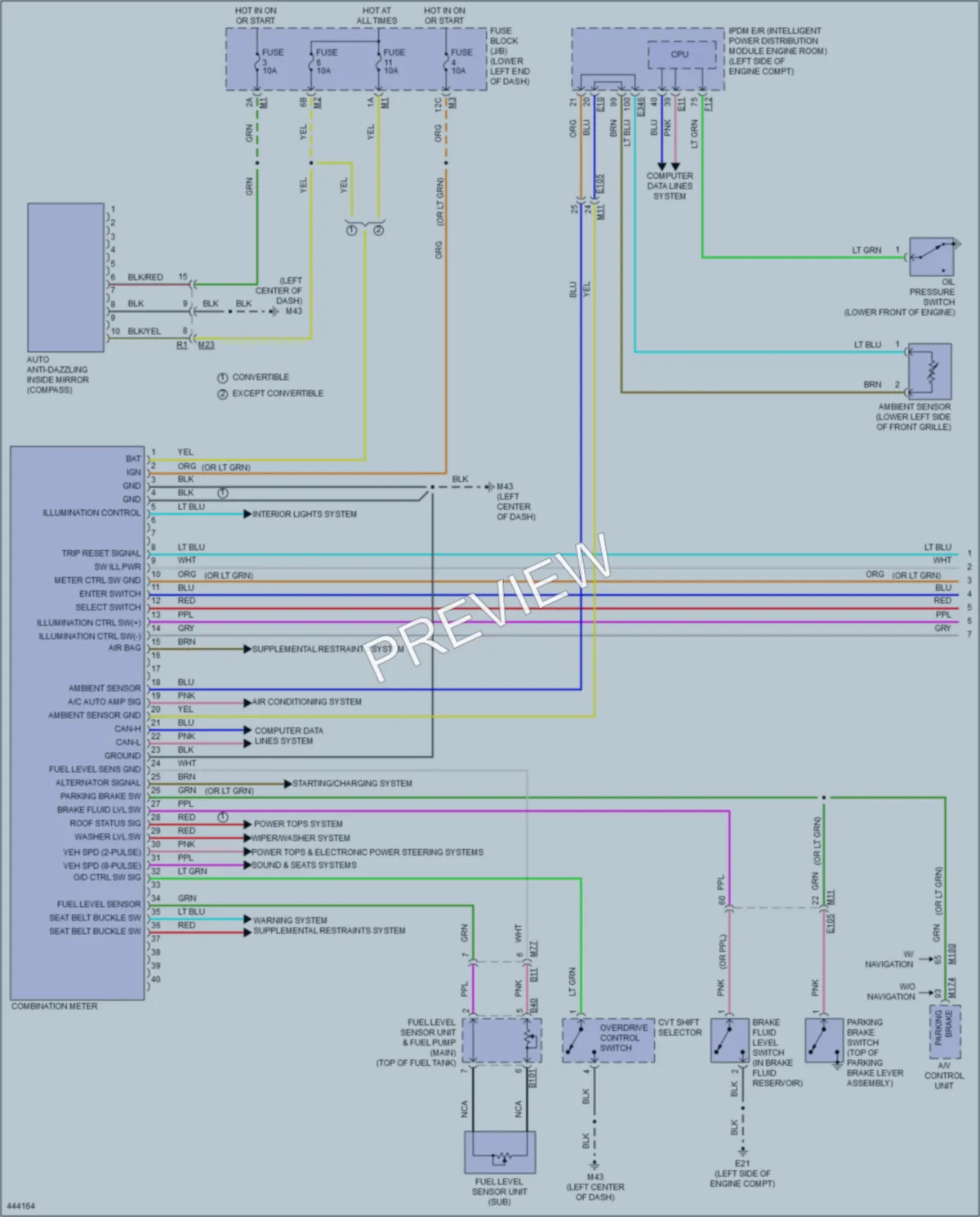 2014 Nissan Murano Instrument Cluster wiring diagram preview