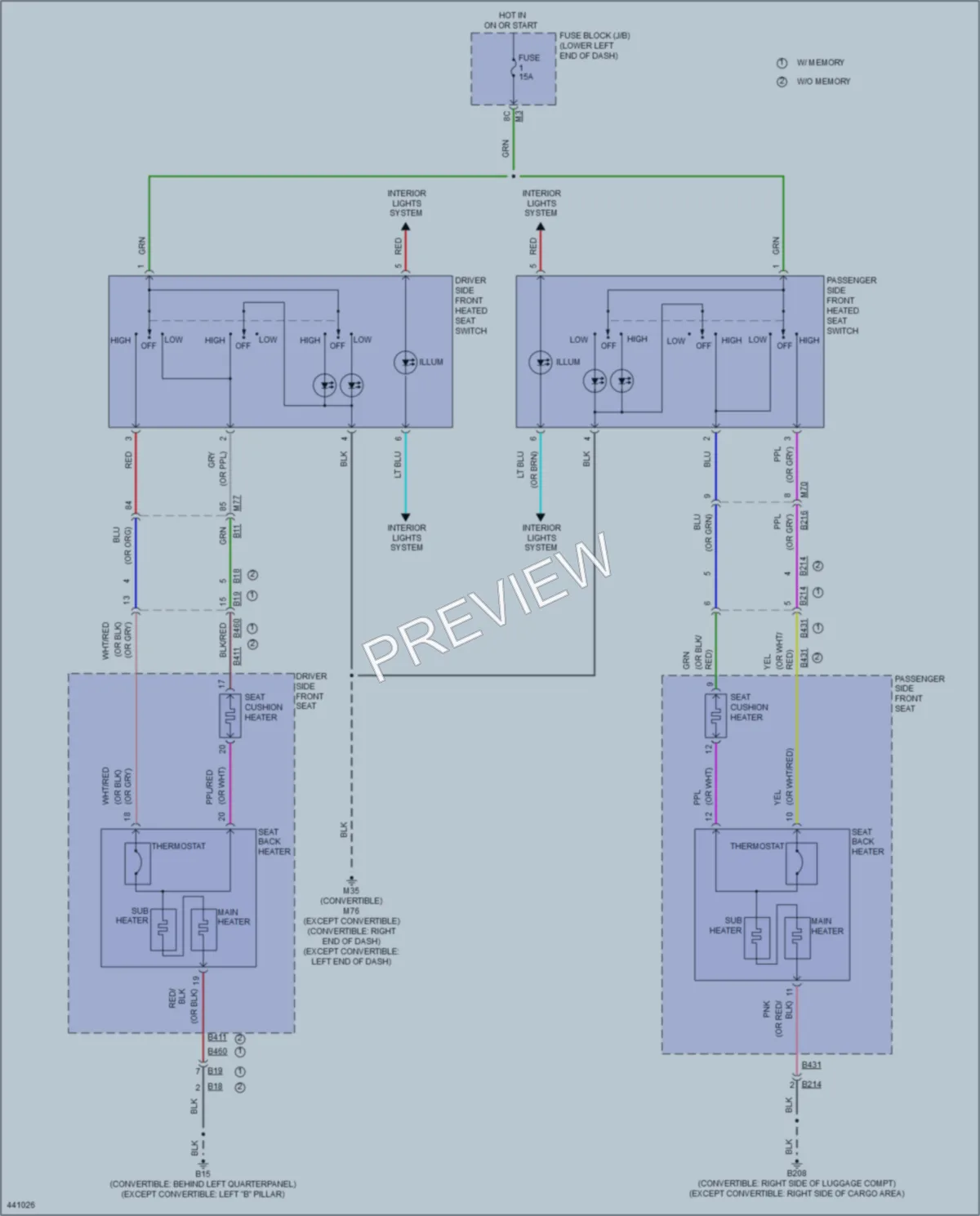 2014 Nissan Murano Power Seats wiring diagram preview