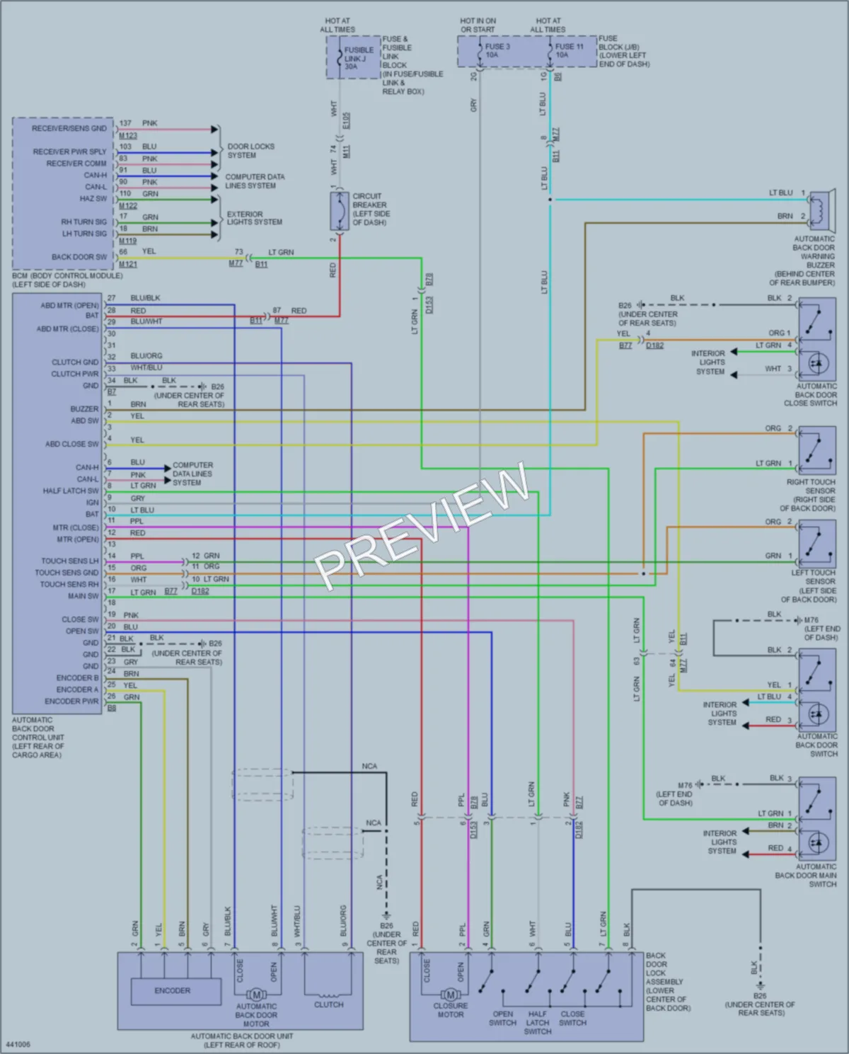 2014 Nissan Murano Trunk Tailgate Fuel Door wiring diagram preview