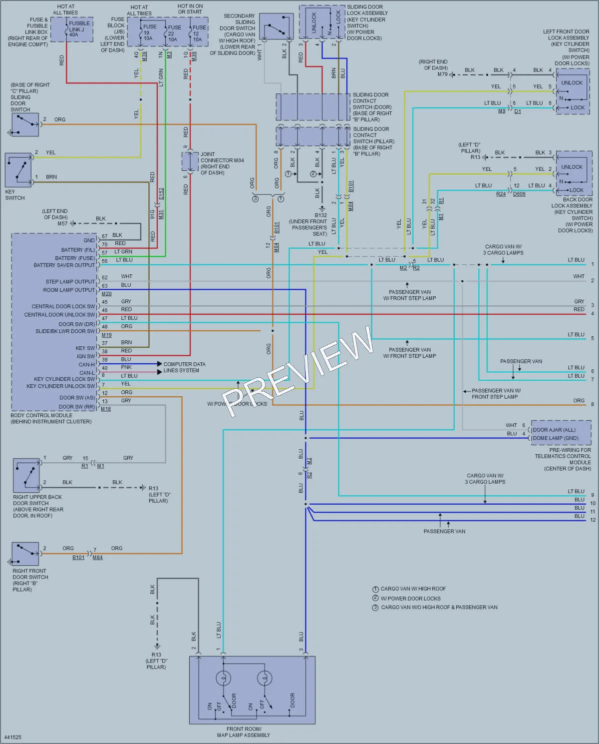 2014 Nissan NV1500 Interior Lights wiring diagram preview