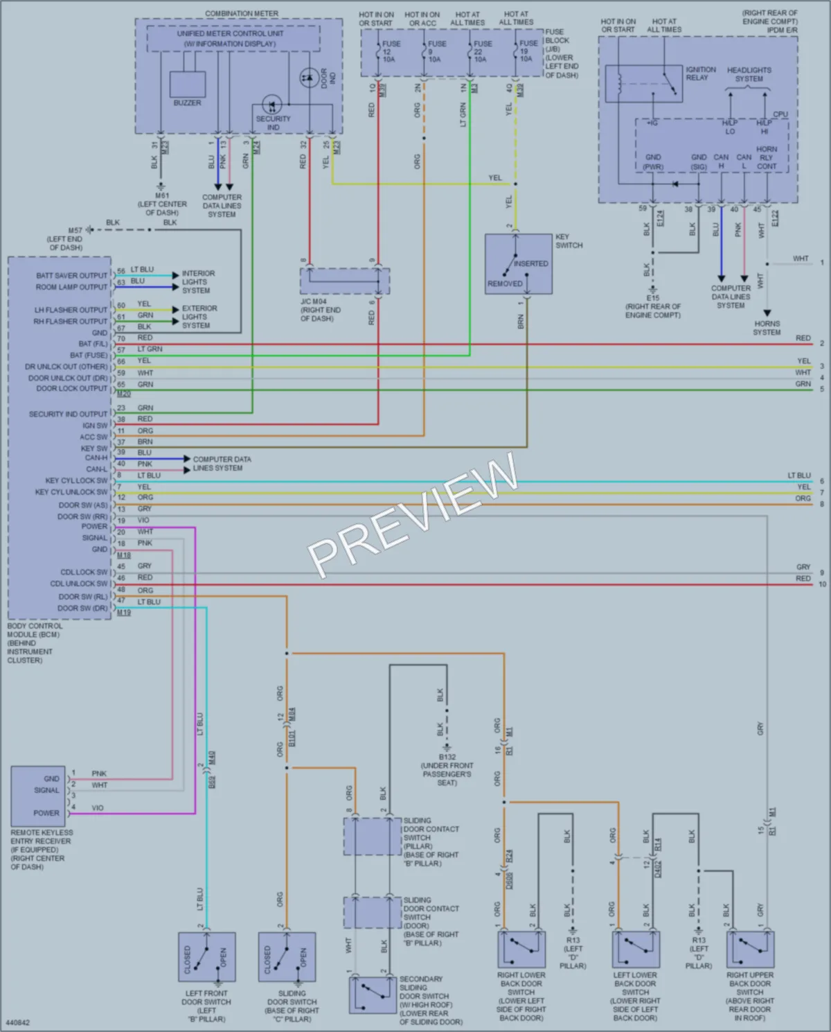2014 Nissan NV1500 Power Door Locks wiring diagram preview