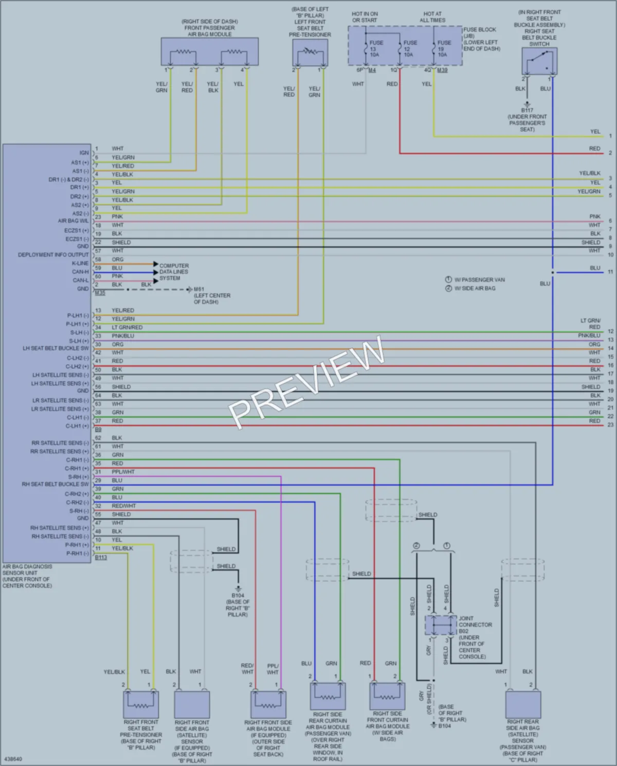 2014 Nissan NV1500 Supplemental Restraints wiring diagram preview